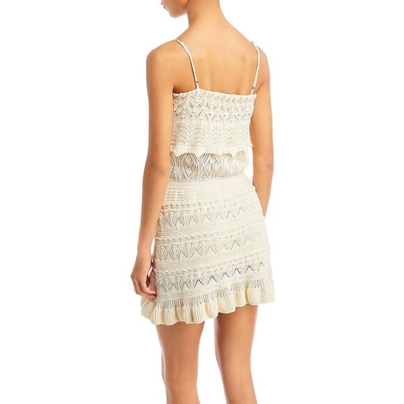 NWT Vintage Havana Knit Crochet Lace Dress Square Neck Sleeveless Coverup Dress‎ - Picture 2 of 4